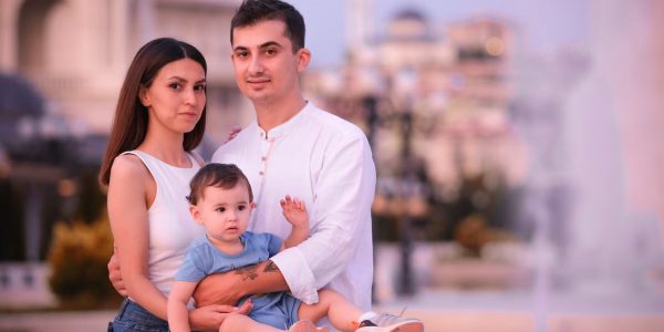 Charming family enjoying a day outdoors in Ankara, capturing delightful emotions.